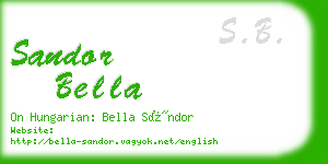 sandor bella business card